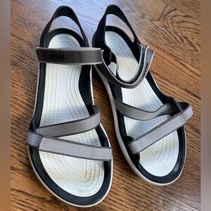 CROCS Women's Black and Gray Sandals